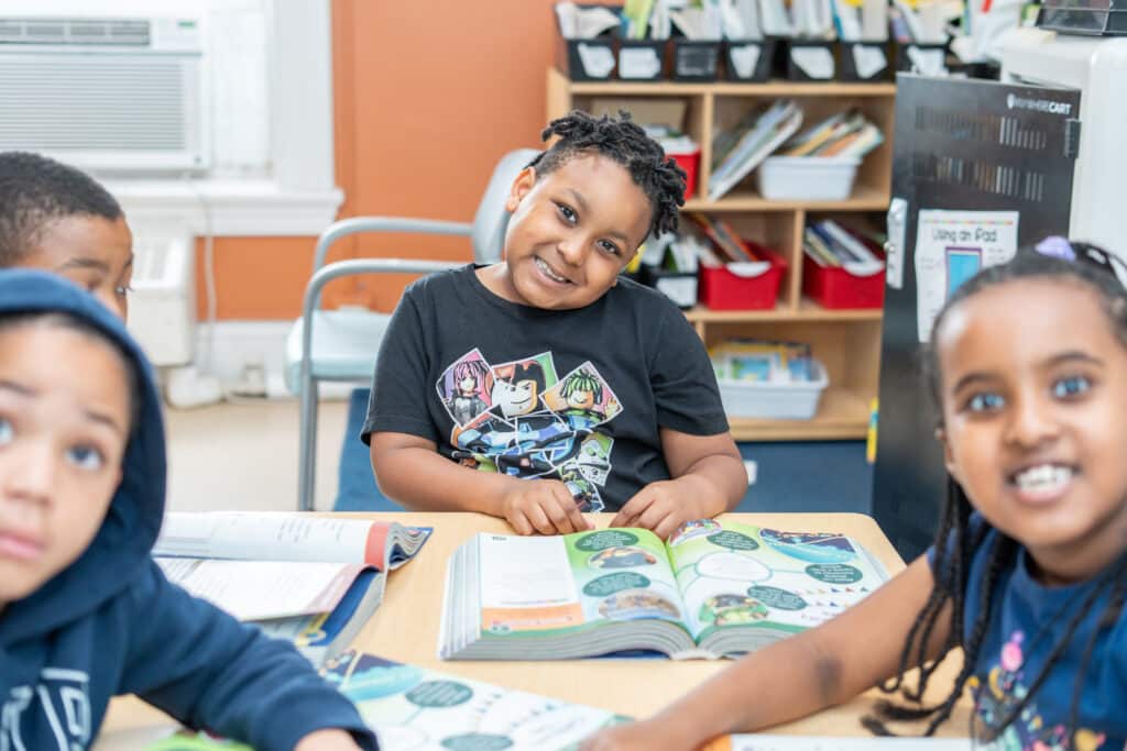 Happy children at school